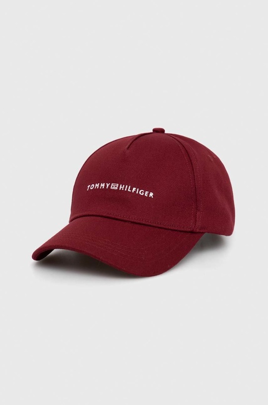 Tommy Hilfiger șapcă de baseball din bumbac bumbac burgundia AM0AM10533.PPYX