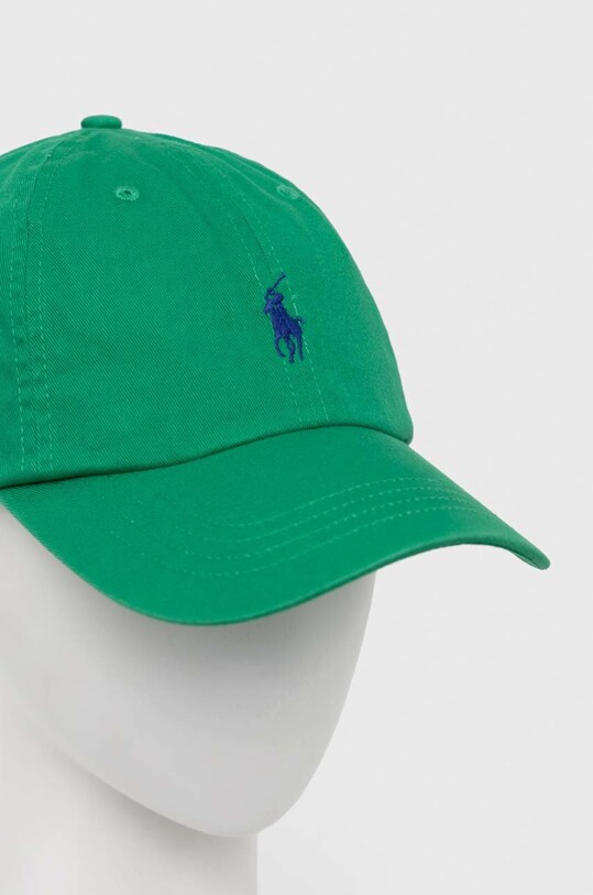 Бавовняна бейсболка Polo Ralph Lauren 710667709 зелений SS25