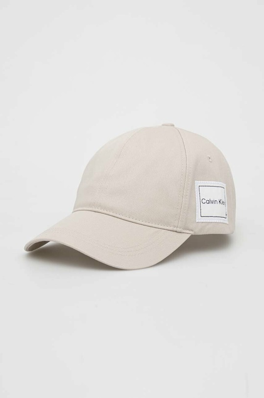 Bavlnená šiltovka Calvin Klein bavlna béžová K50K510332.PPYX