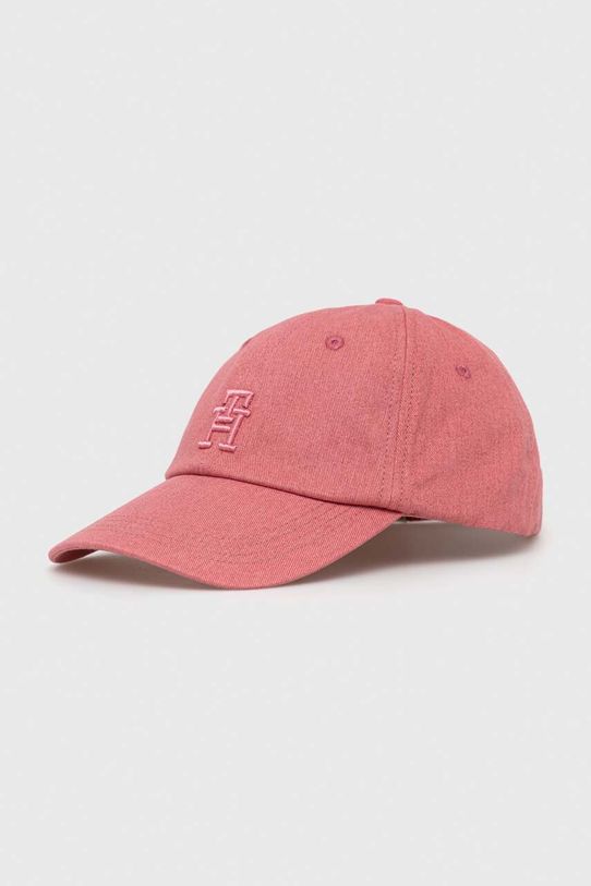 Tommy Hilfiger czapka z daszkiem bawełniana bawełna różowy AM0AM10860.PPYX