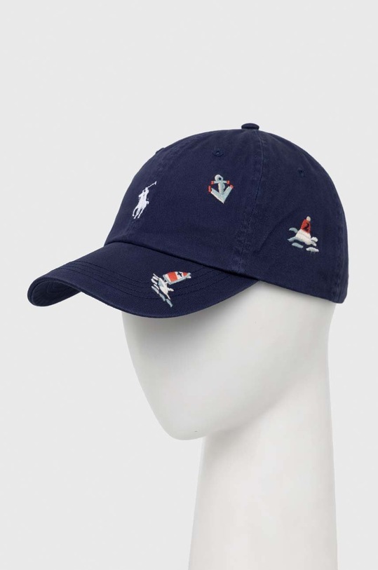 Polo Ralph Lauren czapka z daszkiem bawełniana wzorzyste granatowy 710900266