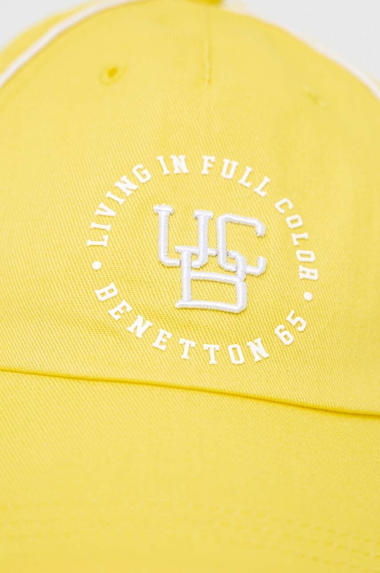 United Colors of Benetton czapka z daszkiem bawełniana 6G1PUA00G.60D żółty SS23