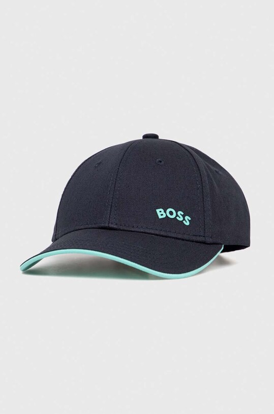 BOSS czapka z daszkiem bawełniana BOSS GREEN nadruk granatowy 50489477