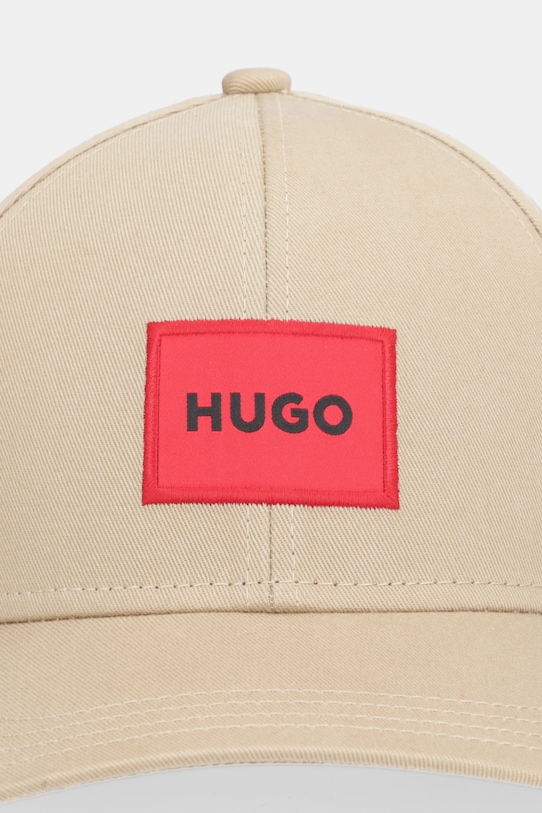 HUGO czapka z daszkiem bawełniana 50492745 beżowy AA00