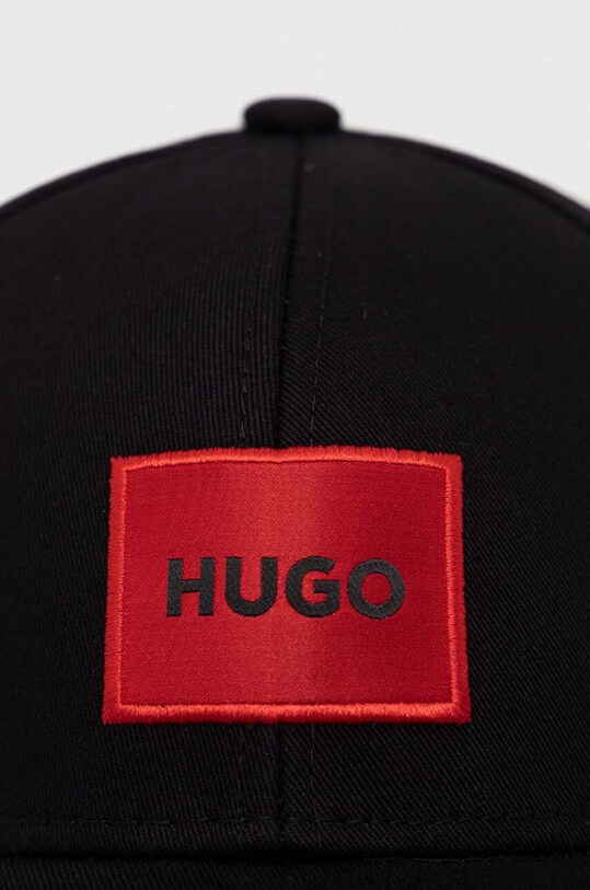 HUGO czapka z daszkiem bawełniana 50492745 czarny AA00
