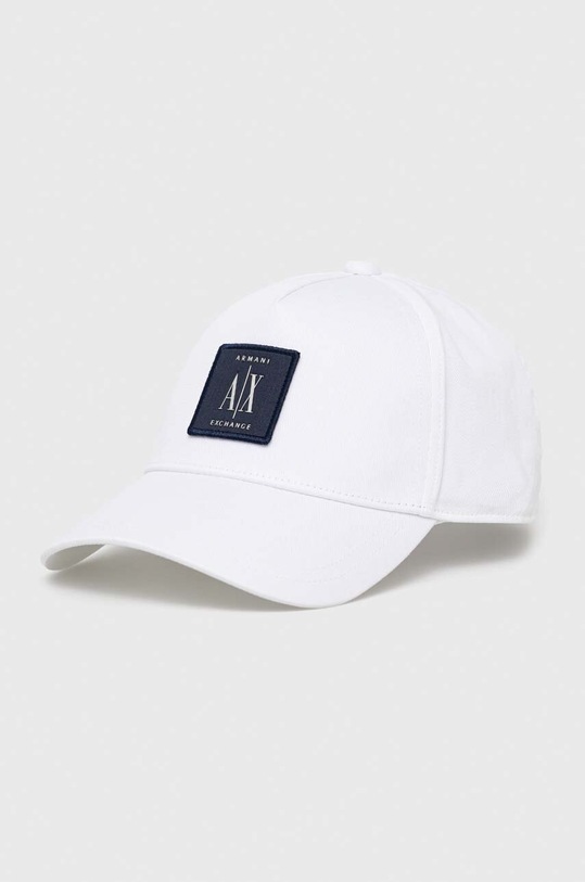 Armani Exchange czapka z daszkiem bawełniana aplikacja biały 954219.CC812