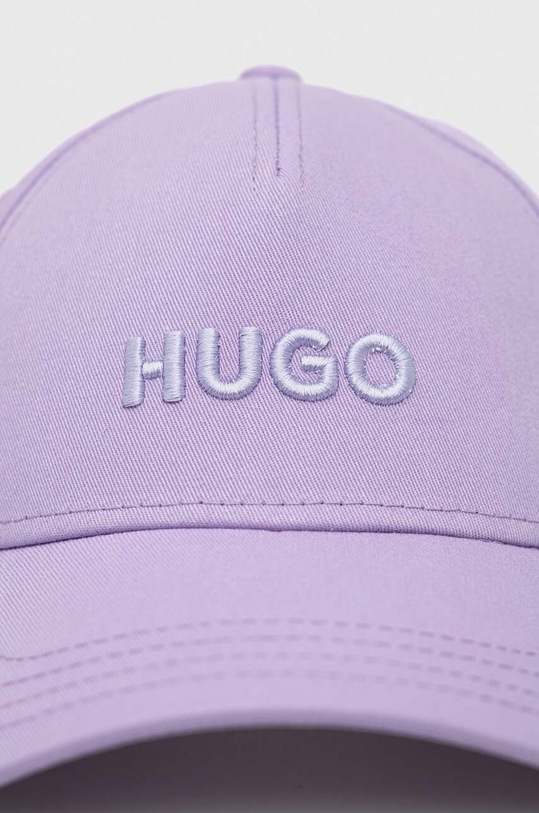 HUGO czapka z daszkiem bawełniana 50491521 fioletowy SS23
