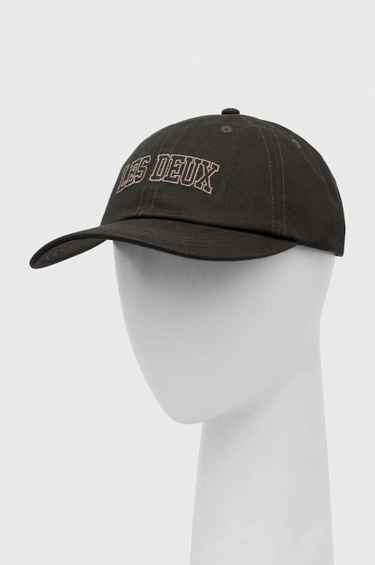 Les Deux czapka z daszkiem bawełniana aplikacja zielony LDM703013