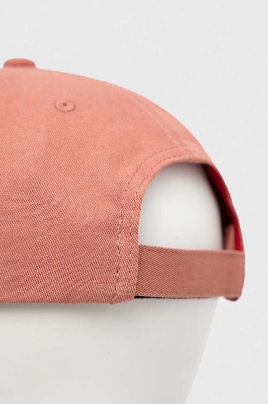 HUGO czapka z daszkiem bawełniana różowy 50491453
