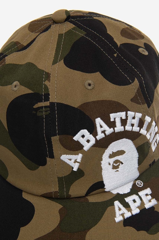 Bavlněná baseballová čepice A Bathing Ape zelená 001CPI801009M