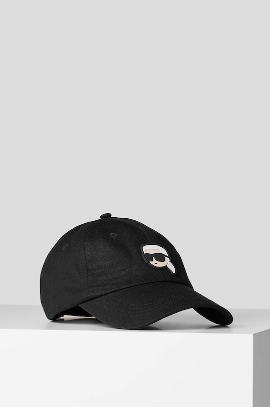 Хлопковая кепка Karl Lagerfeld аппликация чёрный 230W3401