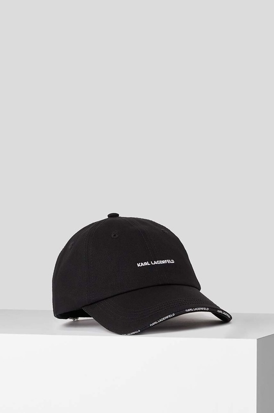Karl Lagerfeld șapcă de baseball din bumbac bumbac negru 230W3411