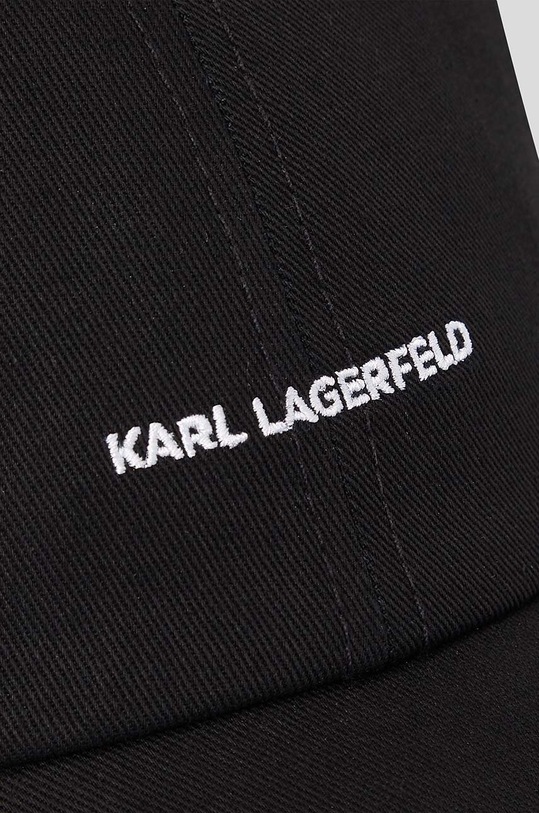 Karl Lagerfeld șapcă de baseball din bumbac negru 230W3411
