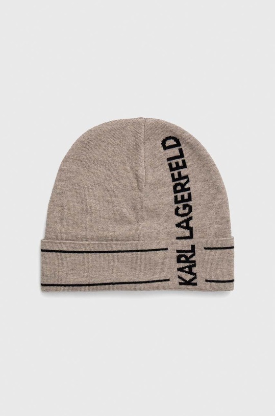 Karl Lagerfeld czapka z domieszką kaszmiru z domieszką wełny szary 230W3412