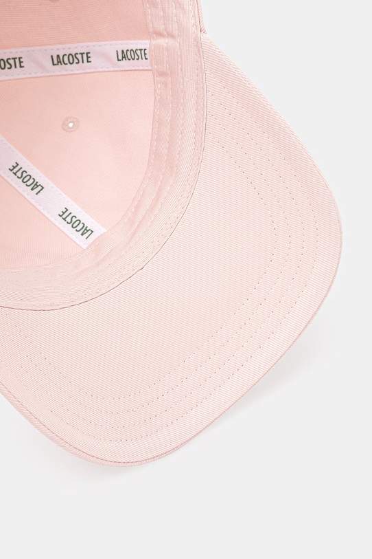 Lacoste czapka baseballowa bawełniana różowy RK0440