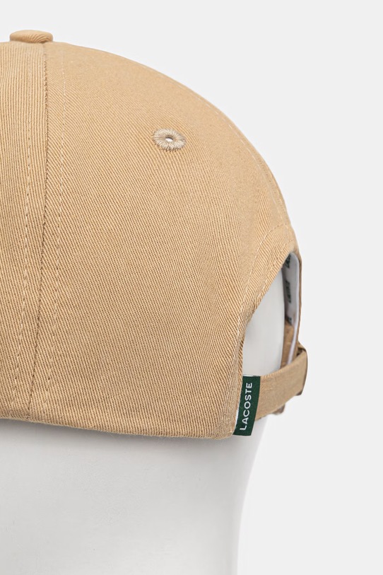 Akcesoria Lacoste czapka bejsbolówka bawełniana RK0440 beżowy
