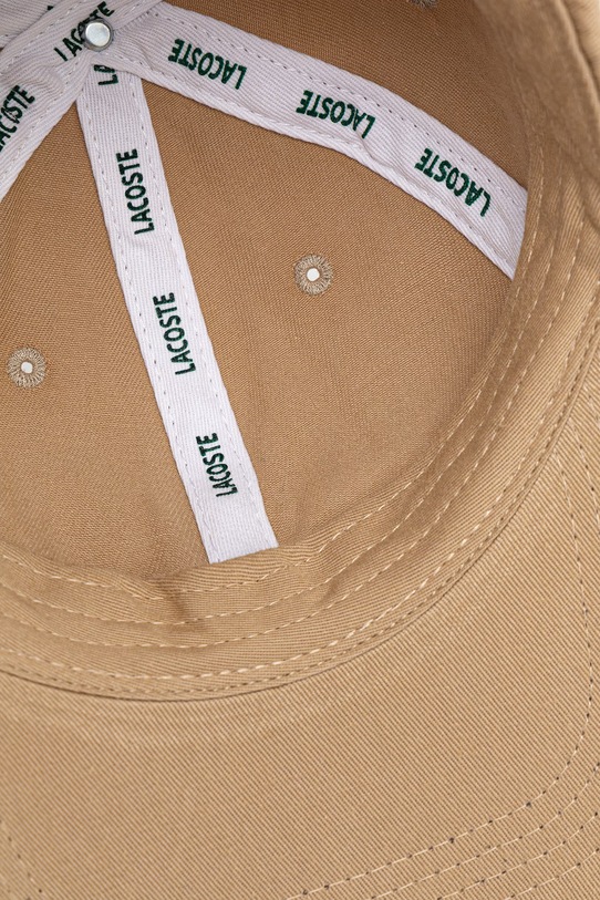 Lacoste czapka bejsbolówka bawełniana beżowy RK0440