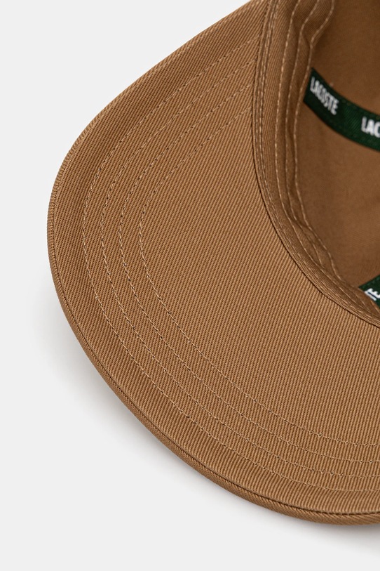 Lacoste czapka z daszkiem bawełniana brązowy RK0440