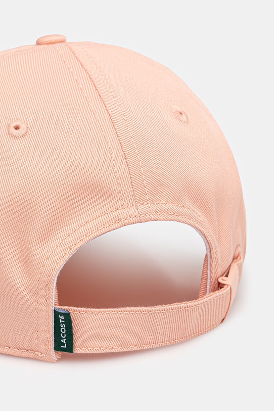 Akcesoria Lacoste czapka z daszkiem bawełniana RK0491 różowy