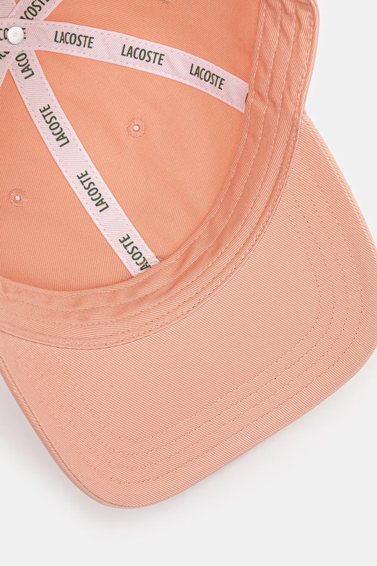 Lacoste czapka z daszkiem bawełniana różowy RK0491