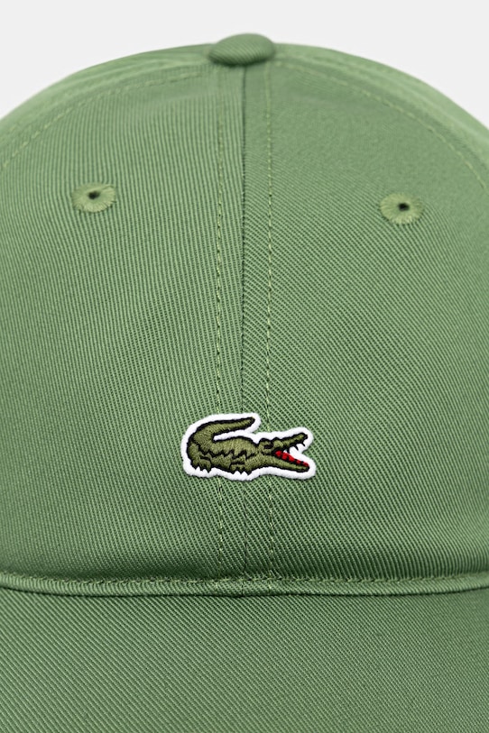 Lacoste czapka z daszkiem bawełniana RK0491 zielony SS26