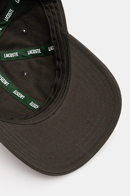Bavlněná baseballová čepice Lacoste zelená RK0491