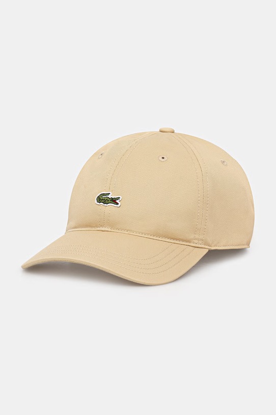 Lacoste czapka z daszkiem bawełniana beżowy RK0491