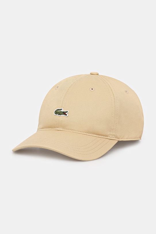Lacoste czapka z daszkiem bawełniana beżowy RK0491