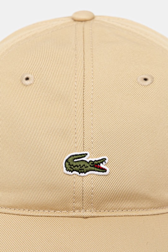 Lacoste czapka z daszkiem bawełniana RK0491 beżowy SS26