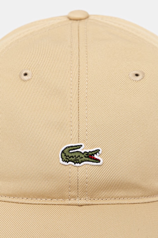 Lacoste czapka z daszkiem bawełniana RK0491 beżowy SS26