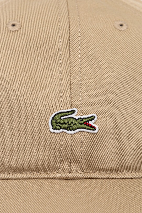 Pamučna kapa sa šiltom Lacoste bež RK0491
