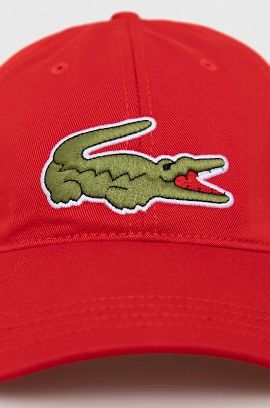 Akcesoria Lacoste czapka z daszkiem bawełniana RK9871 czerwony
