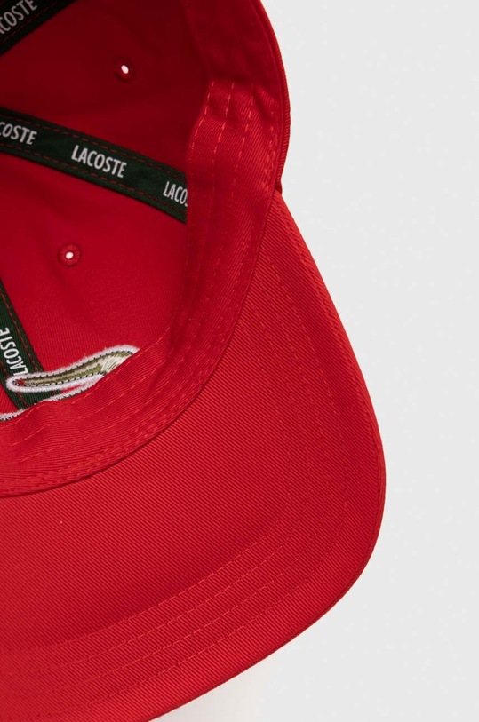 Lacoste czapka z daszkiem bawełniana czerwony RK9871