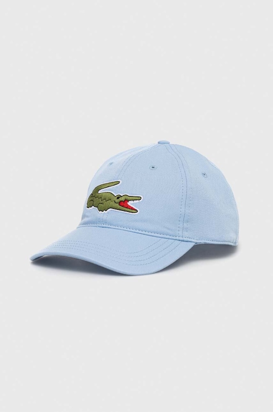 Памучна шапка с козирка Lacoste памук син RK9871