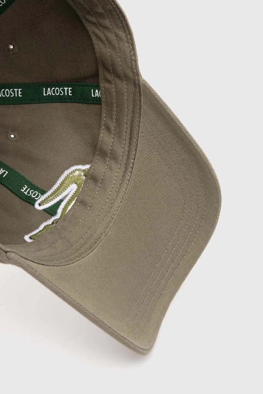 Βαμβακερό καπέλο του μπέιζμπολ Lacoste πράσινο RK9871