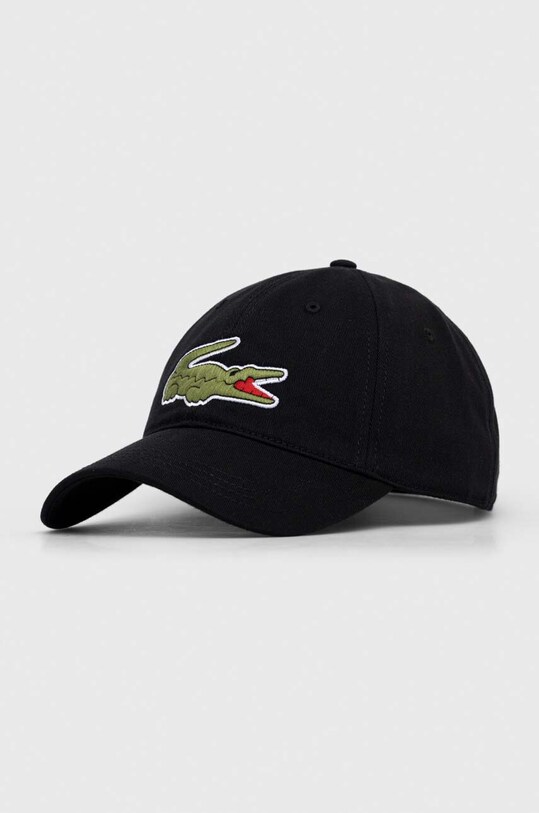 Lacoste șapcă de baseball din bumbac bumbac negru RK9871