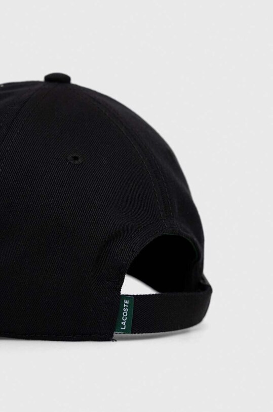 Lacoste șapcă de baseball din bumbac RK9871 negru SS24