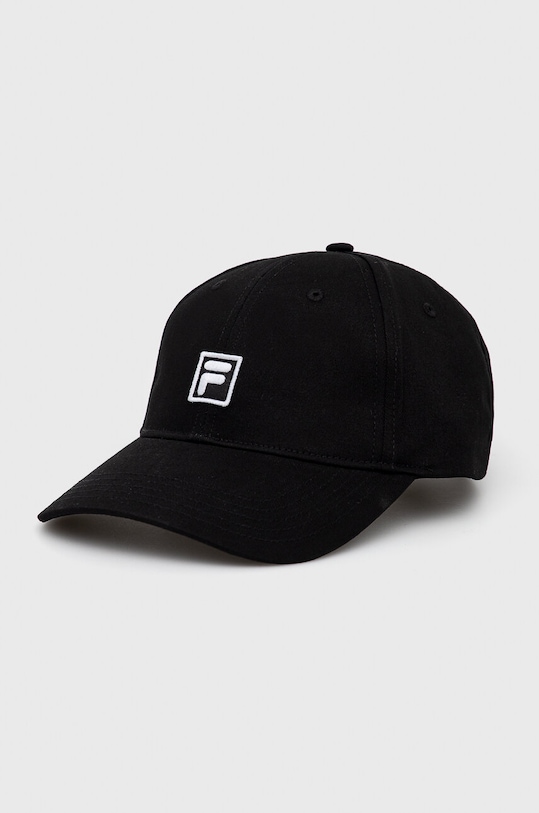 Fila czapka z daszkiem bawełniana Botad aplikacja czarny FCU0071