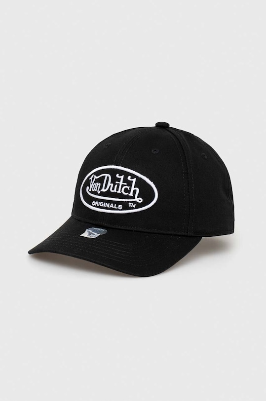 Von Dutch czapka z daszkiem bawełniana aplikacja czarny 7030104