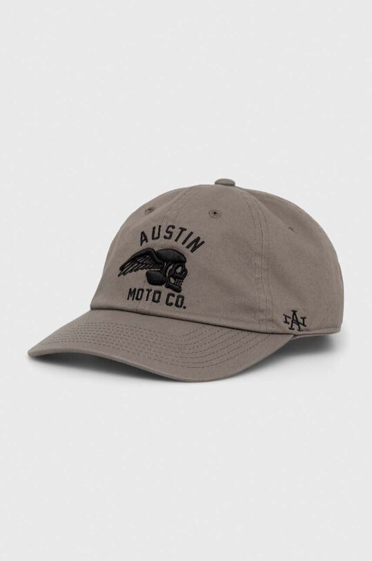 Хлопковая кепка American Needle Austin Moto аппликация серый SMU674A.AUSTINMO