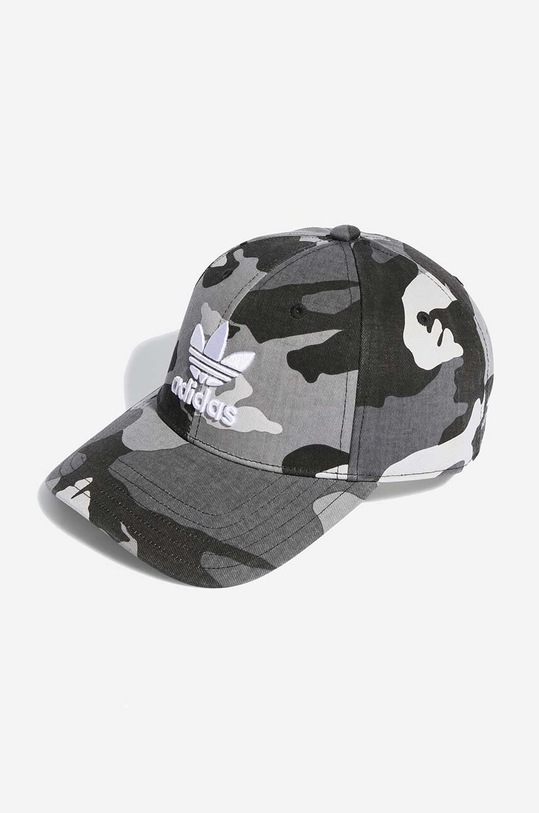 Хлопковая кепка adidas Originals Camo Baseball Cap хлопок серый IB9195