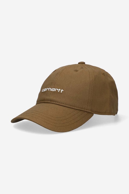 Carhartt WIP cotton baseball cap Canvas Script applique brown I028876