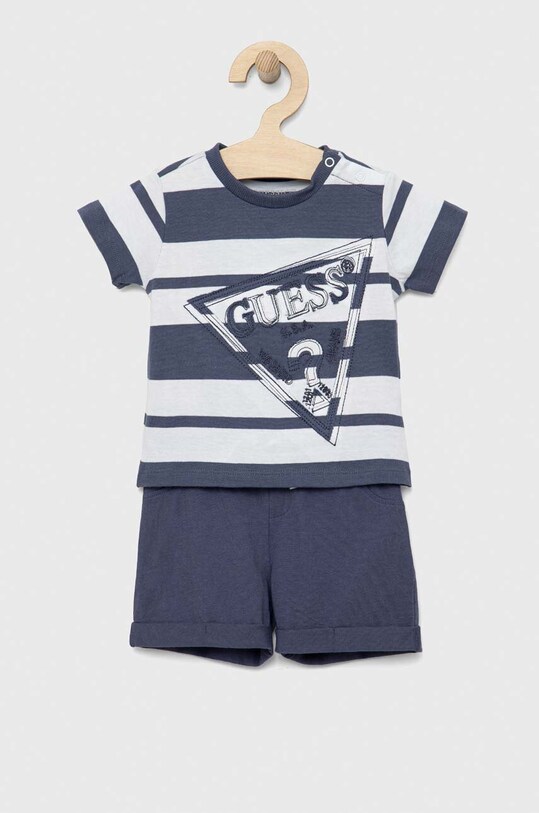 Guess komplet bawełniany niemowlęcy bawełna niebieski I3GG19.K9N33.PPYX
