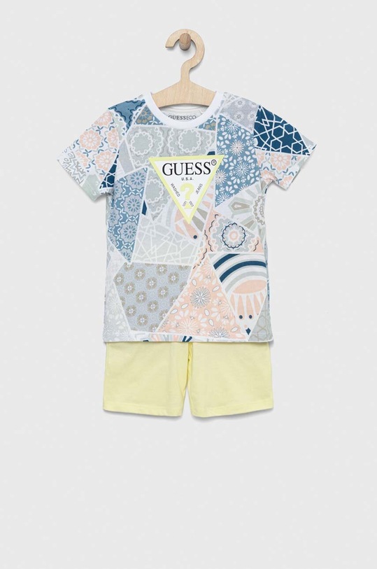Guess komplet bawełniany dziecięcy wzorzyste niebieski N3GG00.K8HM3.PPYX