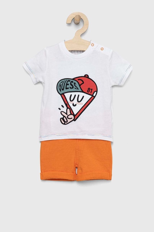 Guess komplet bawełniany niemowlęcy bawełna biały I3GG04.K8HM3.PPYX