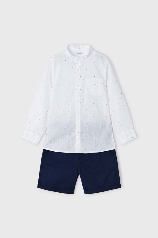 Băieți Mayoral set de bumbac pentru copii 3242.5E.MINI bleumarin
