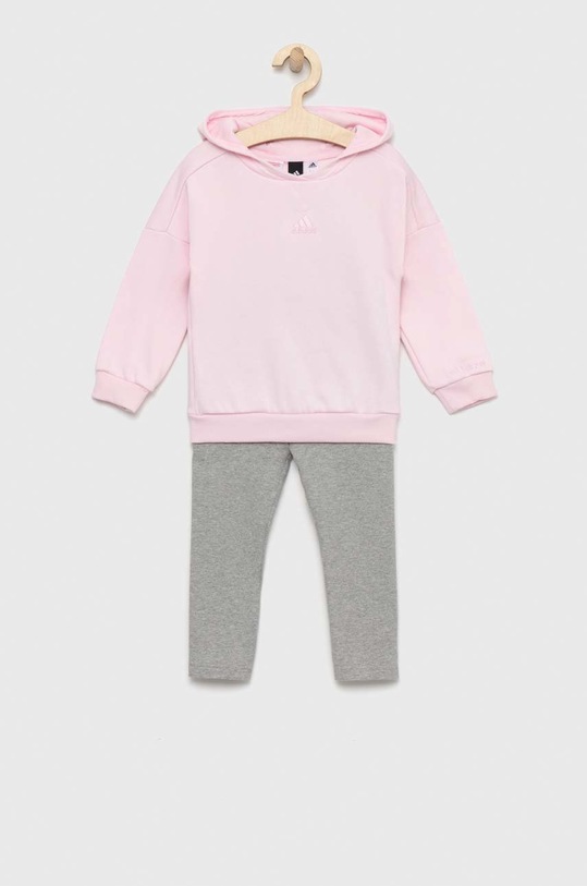 adidas komplet dziecięcy IN G HOOD FL dzianina różowy HR5857