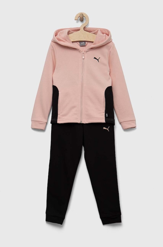 Detská tepláková súprava Puma Hooded Sweat Suit TR cl G pletenina ružová 67358666.PPYX