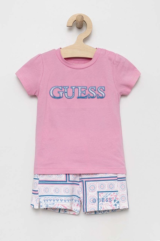 Guess komplet niemowlęcy aplikacja różowy A3GG07.K6YW3.PPYX