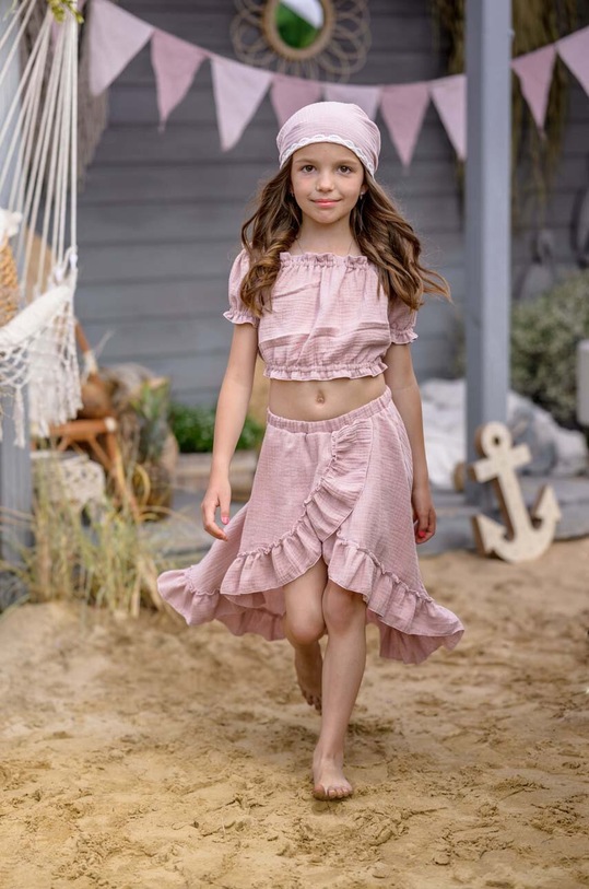 Παιδικό βαμβακερό σετ Jamiks Marlenka βαμβάκι ροζ MARLENKA.Kompl.JLF189.G